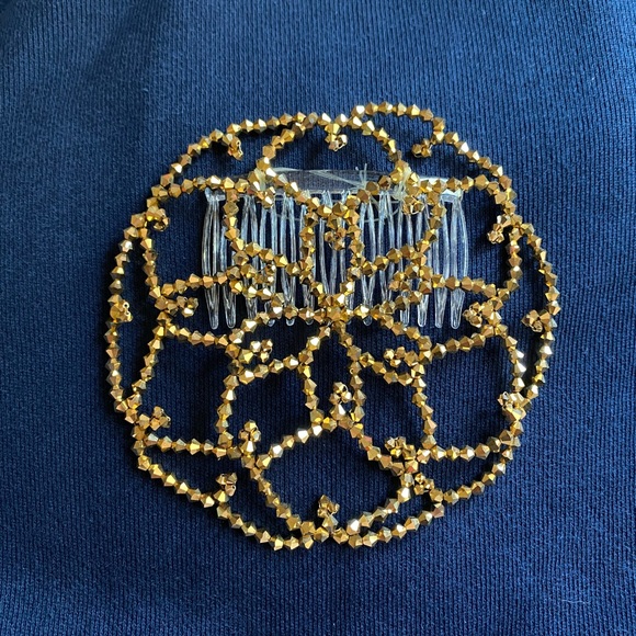 New fully handmade crystal gold color beaded kippah judaica - Picture 1 of 3